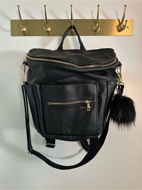 Black Original Fawn Design Diaper Bag Faux Leather
